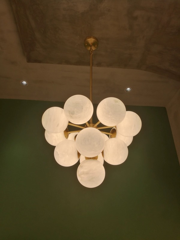 Luminous Balloon Spanish Marble Pendant Lamp Decor Villa Living Room Magic Bean Bubble Marble Chandelier Grape Cluster