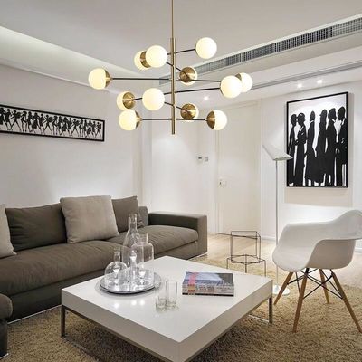 O ODM geou o candelabro simples moderno da luz do pendente da bola de vidro para o restaurante da sala de visitas