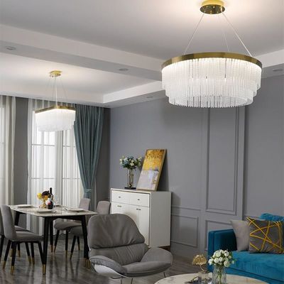 Modern Entrance Chandelier K9 Luxury Ceiling Lights Shade de vidro Pendant Light à prova de ferrugem