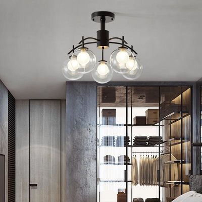 Inoxidável moderno da sala de visitas simples do candelabro do pendente da bola de vidro do estilo G9