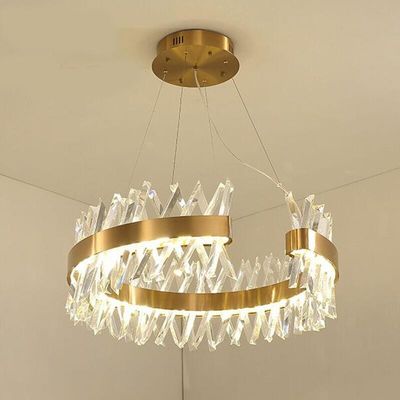 Semi Ellipse Luxo Pendente Luzes K9 Tecto Luz Cristal Moderno Lustreiro 4500K 6500K
