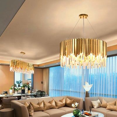 grande ouro luxuoso Crystal Chandelier High Translucent moderno de 4000K 5000K