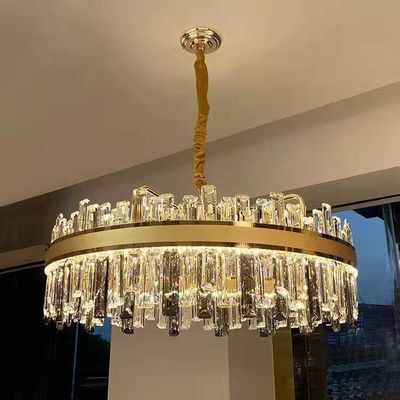 o pendente luxuoso de 70W 150W ilumina K9 Crystal Effect Round Pendant Chandelier