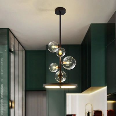 A suspensão nórdica moderna conduziu as lâmpadas de pendente de vidro Dia28/48cm da lâmpada com Polo longo