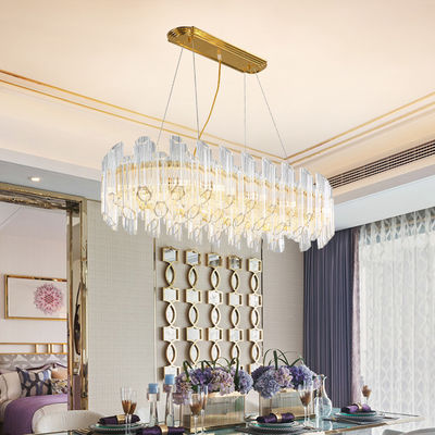 O pendente K9 E14 luxuoso de cristal ilumina luzes de teto dadas forma ovais