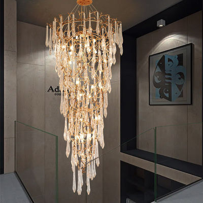 Sala de estar de cristal Lobby Lustres Modernos Luxo Foyer Redondo Luz Pendente