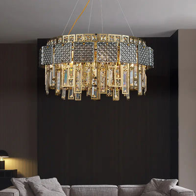 Anti-corrosão vidro fumado candelabro de cristal moderno AC110V-240V