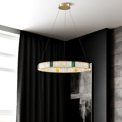 OEM moderno de brilho do diodo emissor de luz Crystal Ring Chandelier Double Ring para a sala de visitas