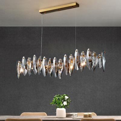 Diamond Cut Crystal Chandelier Lights moderno de galvanização 80*25cm 90*18cm