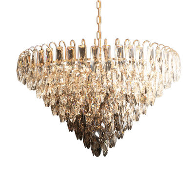 Brilho alto fumarento da luz E14 de Diamond Shaped Crystal Chandelier Ceiling