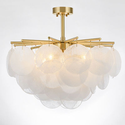 O branco geou as lâmpadas de pendente de vidro de vidro E27 do candelabro do disco 60w para o ODM da cozinha