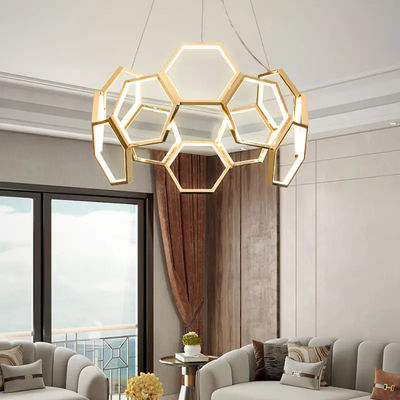 Hexagon LED acrílico candelabro comercial lâmpadas decorativas modernas originalidade forte capacidade de carga