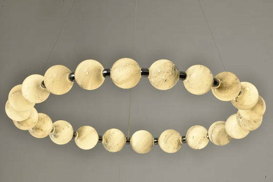 100V a 277V Ring Chandelier Pearl Necklace Chandelier circular moderno interno