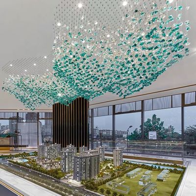 Lobby Crystal Round Shape Custom Chandelier Lâmpada Pendente K9