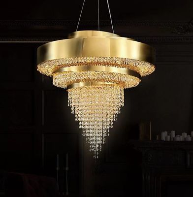 Lâmpadas de pendente personalizadas de cristal transparente para hotel e sala de banquetes