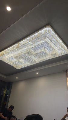 Pureza Crystal Square Customized Pendant Lamp para a sala de visitas e o sótão alto