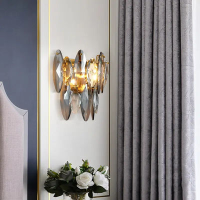 Cabeceira Crystal Chandelier Wall Sconces Lights moderno da sala de visitas 25*16*33cm