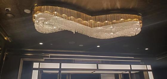 3000k Lâmpada de Pendente Personalizada Cristal Vidro Flush Montar Tectos Altos Lustres