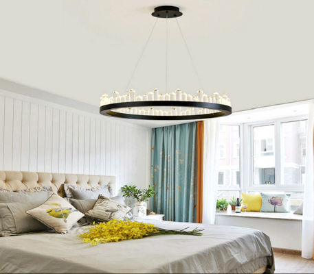 Circular moderna Ring Chandelier Indoor Gold Iron de 100cm/de cobre/Crystal Chandelier