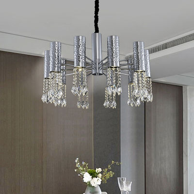 Chrome de aço inoxidável Crystal Ceiling Lights Adjustable moderno 110V - 240V