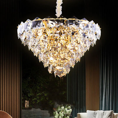 Teto moderno Crystal Chandelier Stylish And Luxurious montado para a decoração da casa
