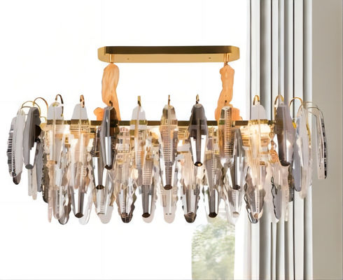 Crystal Smoke Grey Pendant Light personalizado inoxidável para o clube superior