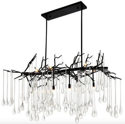 AC110 - candelabro moderno de 240V 50/60Hz Crystal Chandelier Clear Glass Drop