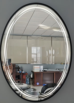 O quadro de alumínio oval iluminou o espelho 500*700MM do banheiro