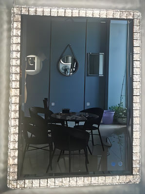 Espelho de aço inoxidável do diodo emissor de luz Crystal Effect Mirror Crystal Vanity com luzes