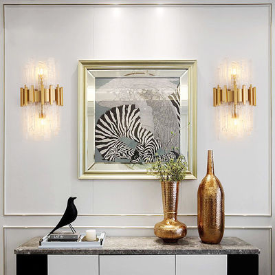 G9 LED decoração funcional Parede de cristal moderna Sconces acabamento dourado
