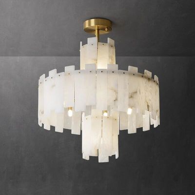 Lâmpadas de ferro Scagliola High End Pendant Lights Com Sombra de Mármore