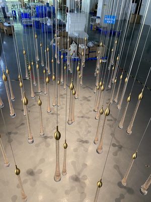 Moderno Luz Luxo Longo Candelabro de Gota de Água Para Duplex Escalinha Villa