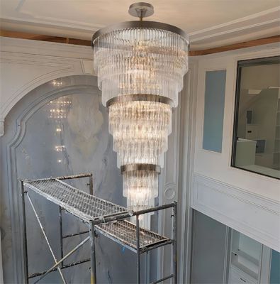 Nordic Purple Crystal Chandelier Iluminação Para Escada Hotel Custom Wedding Large Lobby