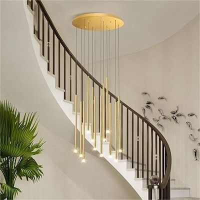 Commercial Moderno LED Lâmpadas Suspensas Longas Ouro ou Negro