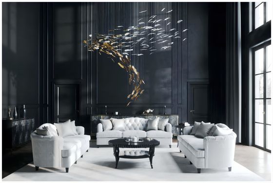 Hanging Art Glass Feather Chandelier Café Restaurante Custom Chandelier