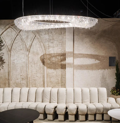 Lâmpada de pingente de cristal oval para sala de estar e sala de jantar