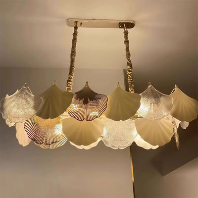 Candelabro de vidro de cristal de folha de Ginkgo para espaços comerciais ou áreas de restaurantes