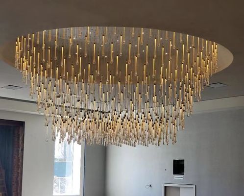 Espelho eletroplacado American Water Drop Crystal Chandelier para tetos altos