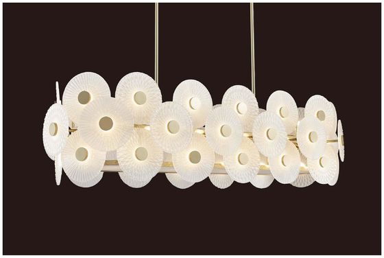 24V 3500K Champagne Gold Glass Custom Lustreiros Brilho suave