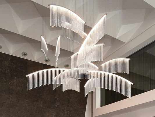 LED grande candelabro de entrada moderna cristal distintivo grande candelabro