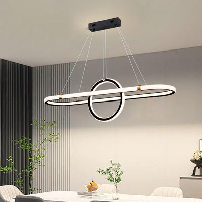 LED 92W/Três cores Negro Candelabro de restaurante Luz suave confortável