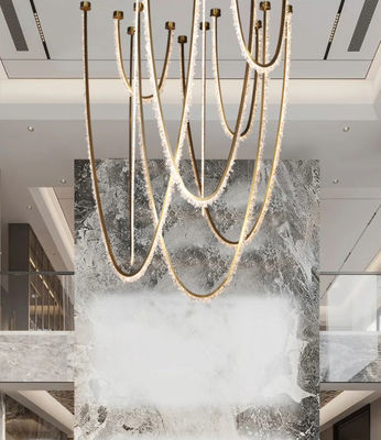 Iluminação de luxo Lobby de luxo Cristal Lustreiro Pscale Espaços comerciais