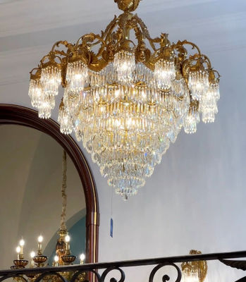 Moderno cristal grande candelabro do saguão para tetos altos Europa e América