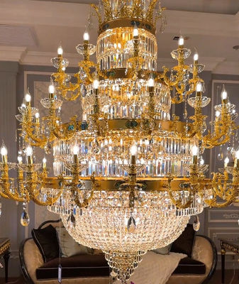 Velas de estilo europeu extra grandes cristal candelabros para tetos altos
