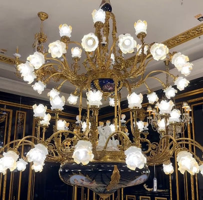 European Elegance Large 2 story Foyer Chandelier Grandes luminárias Museus Edifícios históricos