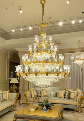 OEM ODM luxo grandes lustres de hall contemporâneo com cristal de alta qualidade