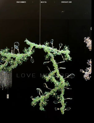 Luminárias de flores de cristal verde para um lugar fantástico