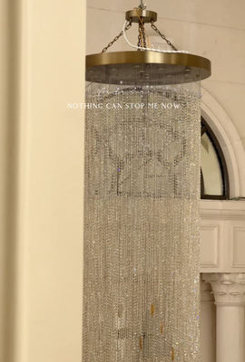 Chandelier de entrada longa projetado versátil grandes candelabros para tetos altos
