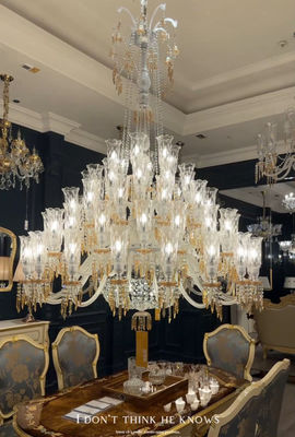 Lustres de luxo de estilo francês com pingentes de champanhe