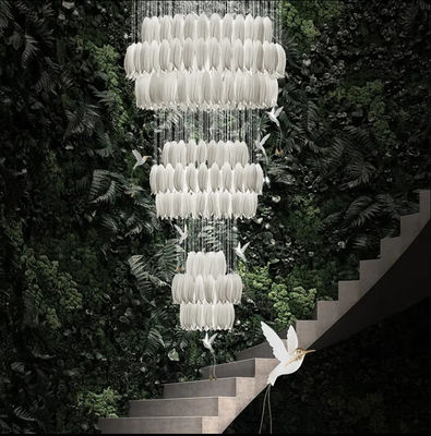Decoração de teto alto de novo design Lustres de luxo Modelagem de Vila Escada Lâmpada de Pendente de Flores de Cerâmica